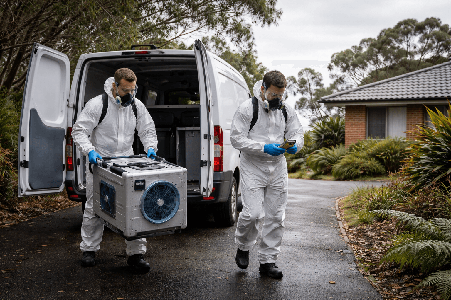 Professional mould remediation team